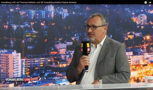 Gewerkschafter Thomas Kelterer am Dienstagabend bei Vorarlberg LIVE. 