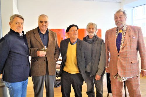 Herbert Alber, die Künstler Kölbl, Lissy und Ludescher und Willi Meusburger. YAS/5