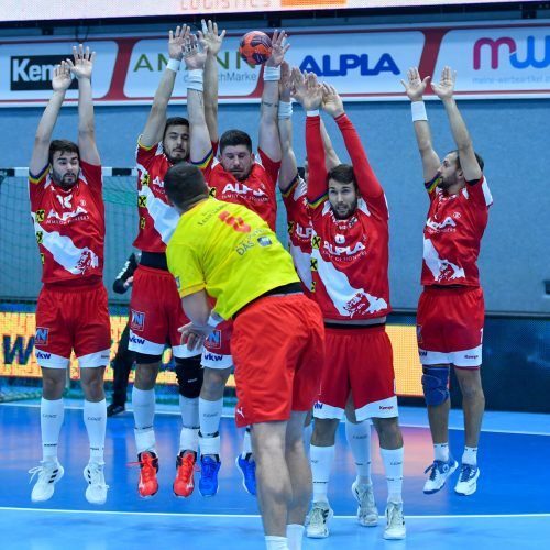 Meister Alpla HC Hard muss sich im Cup-Topduell gegen Krems aufgrund von personellen Absenzen kräftig strecken. GEPA