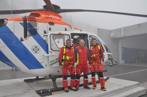 Mit Gallus 1 im Einsatz: Flugretter Artur Köb, Pilot Wolfgang Jäger und Dr. Tanja Maaßen. HAB