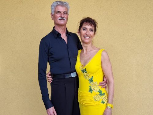 Thijs und Ingrid bereit für ihren Latein-Auftritt. TSC Blau-Gold