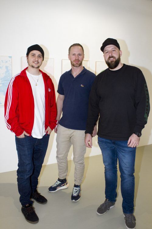 Unter den Gästen: Vincent Hehle (l.), Florian Baumann und Steven Bauer.