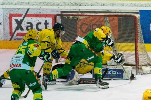 Von den Lustenauer Topscorern Chris D‘Alvise (l.) und Max Wilfan sind heute in Zell am See Tore gefragt. Stiplovsek