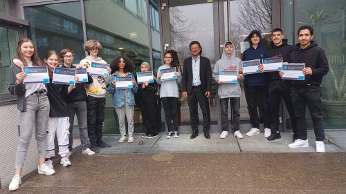 Die erfolgreich zertifizierten Schüler. BORG Dornbirn Schoren