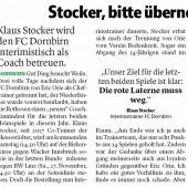 Stocker, bitte übernehmen – Teil zwei