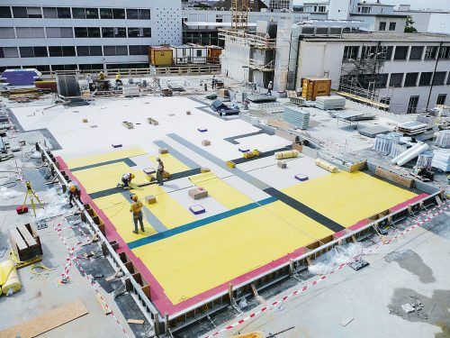 Ein Getzner-Projekt im Großraum Peking: Hier werden insgesamt 21.500 Quadratmeter Gebäudefläche vor Vibrationen und Erschütterungen geschützt.  getzner