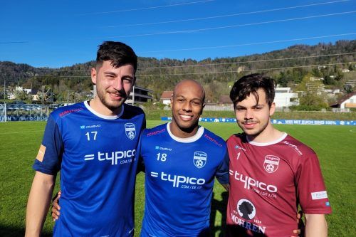 Kapitän Fabio Feldkircher und Stürmer Ygor Carvalho Vieira als Torschützen sowie Sandro Eichhübl als bewährter Tormann. bms