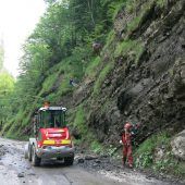 Felsräumung in Richtung Ebnit ist angelaufen