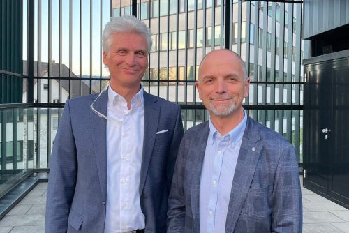 Michael Rohde (r.) übernimmt als Primar, Christoph Hager die fachliche Leitung der Gynäkologie, Onkologie und des Brustgesundheitszentrums. stadt dornbirn