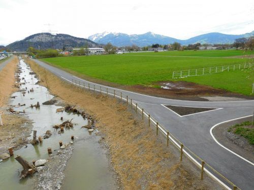 Dem Bachbett wurde mit den Maßnahmen wieder mehr Platz eingeräumt. Die errichteten Feuchtbiotope, Böschungsbereiche und Trockenstandorte sind ein Paradies für die Tierwelt.  MIMA