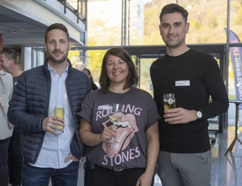 Philipp Gerszi (Carcoustics), Melanie Sauermoser (Pratopac) und Simon Unterassinger (Raiffeisen).