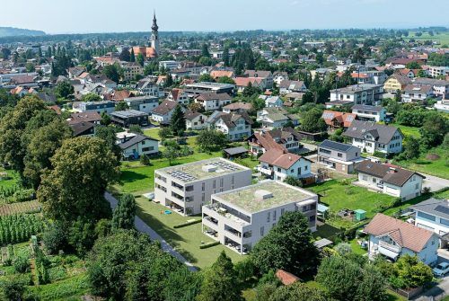 So wie auf dieser Visualisierung wird die Wohnanlage einmal aussehen.