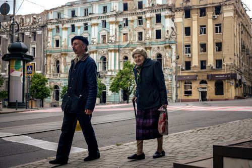 Charkiw im Nordosten der Ukraine war lange Zeit eines der Hauptziele bei der Invasion. Aktuell versuchen die Russen Schlüsselpositionen im Osten der Ukraine zu erobern. AFP