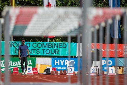 Damian Warner blickt dem siebten Triumph beim Hypomeeting im Götzner Möslestadion entgegen. Philipp Steurer
