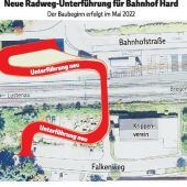 Neue Unterführung für Bahnhof in Hard