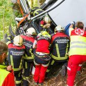 Absturz mit Lieferwagen
