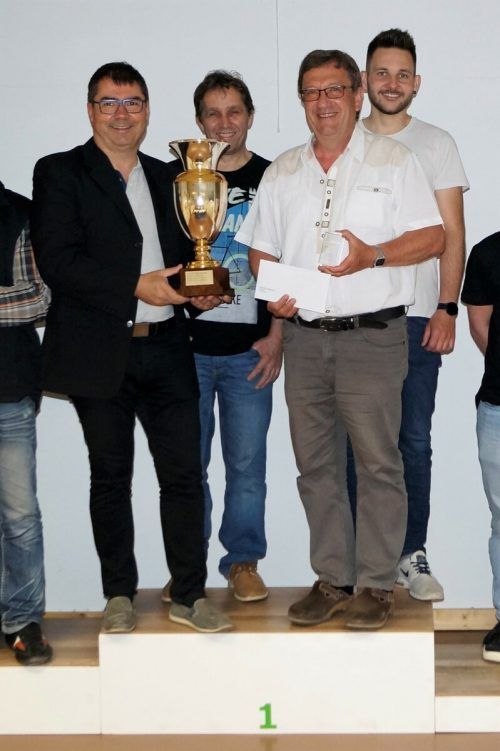 Die Meisterteam der SG Lustenau: Roland Hödl, Wolfgang Psenner, Walter Hagen und Marvin Greppmayr (v. l.).