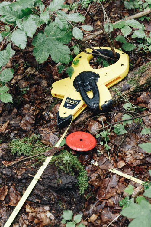 Die Vermessungspunkte leuchten jetzt in Rot.