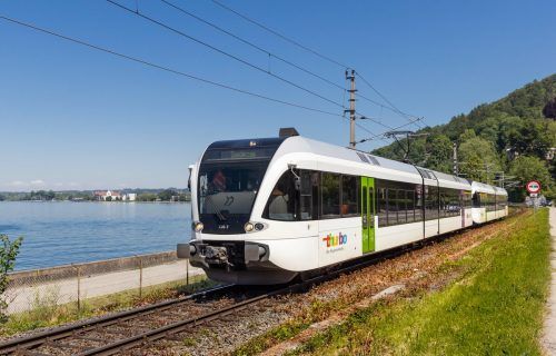 Ein Thurbo-Zug wird auf den Namen „Vorarlberg“ getauft. Gde