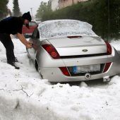 Hagel färbte das Allgäu weiß