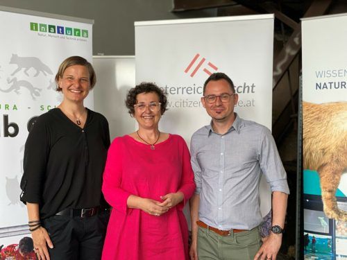 Inatura-Direktorin Ruth Swoboda, Leiterin der Forschung Anette Herbuger und BOKU-Wissenschaftler Daniel Dörler.