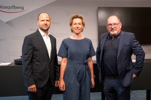Präsentierten die Studie für den Handelsstandort Vorarlberg (v.l.): LR Marco Tittler, Spartenobfrau Carina Pollhammer und Handelsexperte Roland Murauer. VLK/Serra