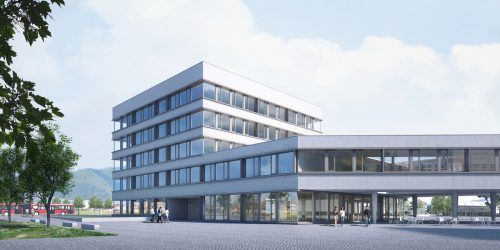 So soll das Sportgymnasium nach der Fertigstellung ausschauen.  Visualisierung Hackl/Klammer