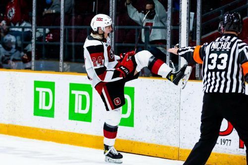 Vinzenz Rohrer, von den Montreal Canadiens in diesem Sommer gedraftet, erhöhte sein Punktekonto für die Ottawa 67‘s auf 25. OT