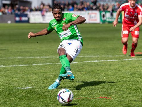 Austria Lustenaus Bryan Teixeira und Co. starten gegen WSG Tirol. gepa