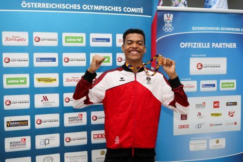 Oluwatsoin Ayodeji holte 2019 in Baku mit seinem Satz auf 7,31 m Gold im Weitsprung und sorgte für die bislang einzige Ländle-Medaille bei EYOF-Sommerspielen. GEPA