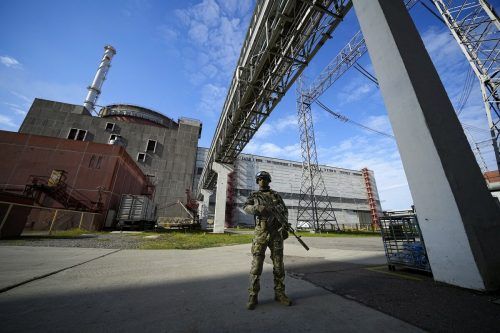 Das Gelände des AKW steht unter russischer Kontrolle.  AP
