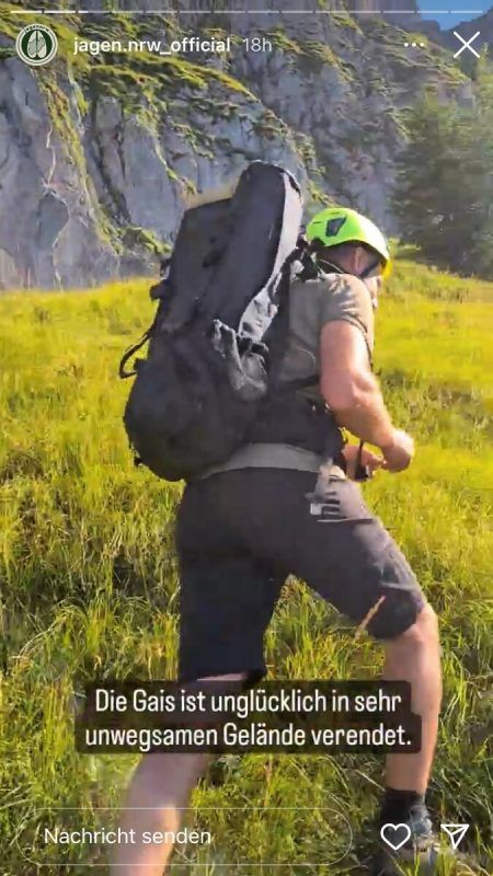Die Geiß musste mit einem Seil geborgen werden. 