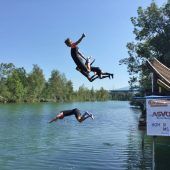 Skiverbände trainieren in den Rheinauen
