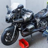Motorrad in Flammen