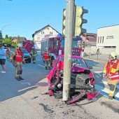 Frontal in Ampelmast