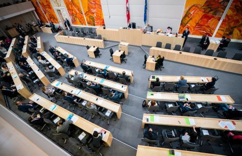 Gesetzgebung am Anfang der Pandemie mit Sicherheitsabstand. Die Parteien stimmten sich deshalb ab, wer zu den Abstimmungen geht. APA/Georg Hochmuth