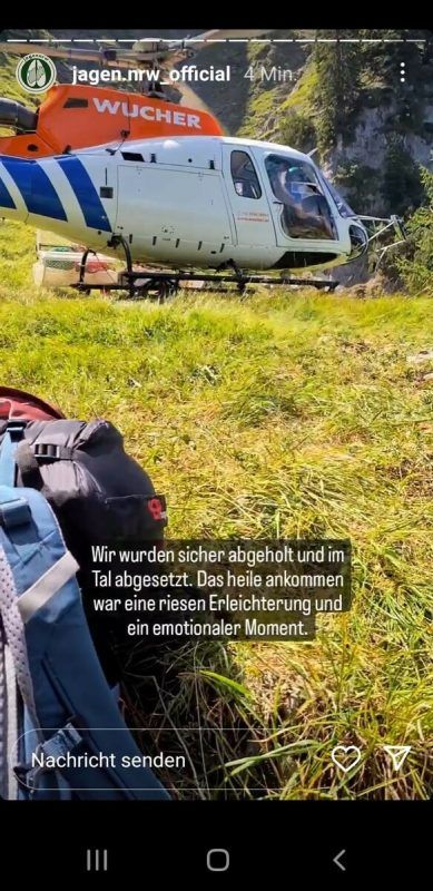 Nach der Jagd ließen sich die Deutschen von einem Heli ins Tal fliegen.