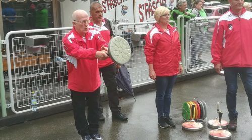 Das Bludenzer Stockteam mit Karl Burtscher Raimund Walch, Inge Voltolini und Arnold Voltolini. esc bludenz