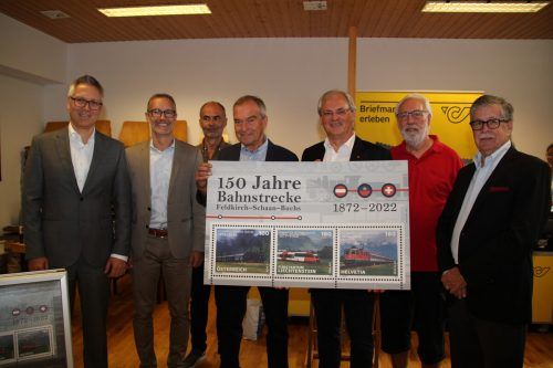 Die Jubiläumsbriefmarke wurde im Rahmen einer Ausstellung präsentiert. HE