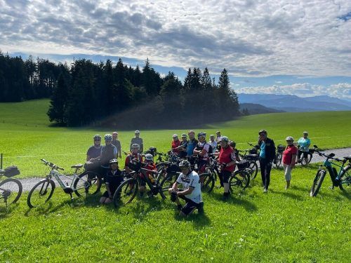 Die Teilnehmer der Rad-Sternfahrt nach Scheidegg. PVÖ