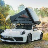 Porsche-Dach als Schlafplatz