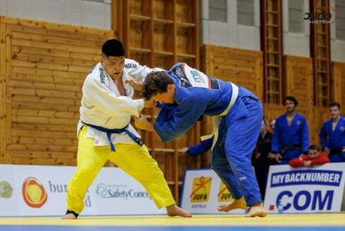 Khangerel „Hanka“ Batkhuyag (l.) gewann drei seiner vier Saisonkämpfe. Judo Austria