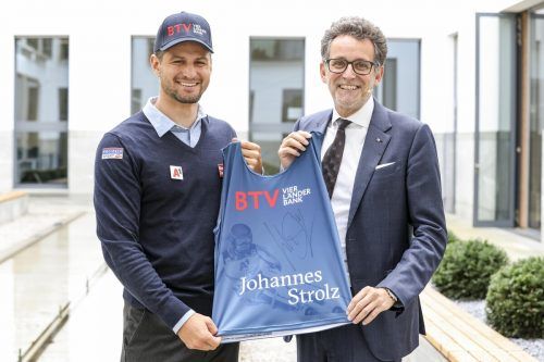 Johannes Strolz mit dem BTV-Vorstandsvorsitzenden Gerhard Burtscher.
