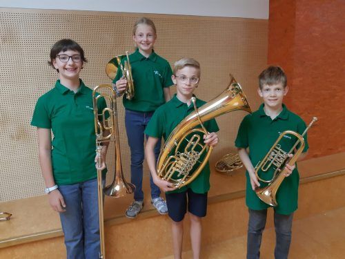 Vier Jungmusikanten der Harmoniemusik Stallehr-Bings-Radin besuchten das Jugendseminar im Schulsportzentrum in Tschagguns. SM