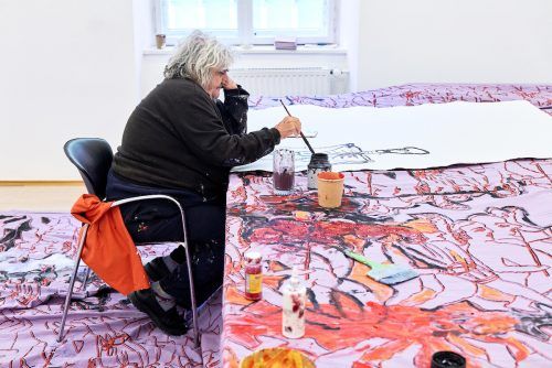 Anna Boghiguian malte in Bregenz 96 Zeichnungen.