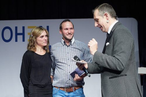 Das Läufer-Ehepaar Kathrin und Mathias Galler vom Hohenemser Lauftreff im Interview mit Martin von Barabü. Stadt /Loacker