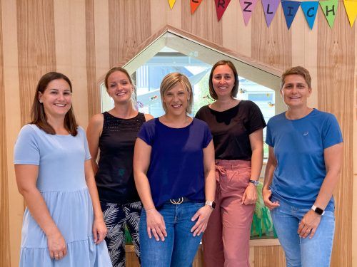 Das neue Team: Anja Metzler (v.l.), Leiterin Nicole Bösch, Vanessa Debernardi, Claudia Egender und Nicole Marent. Gde