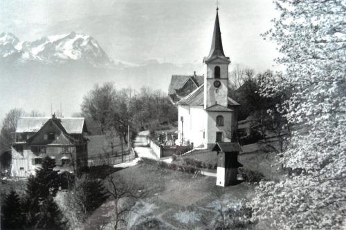 Die Pfarrerhebung der Fluh erfolgte bereits vor 150 Jahren. Ein Grund zum Feiern am kommenden Sonntag. Sammlung Risch-Lau, Vorarlberger Landesbibliothek
