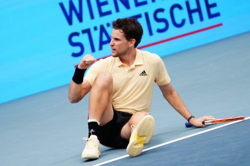 Erleichterung bei Dominic Thiem nach einer 2:55-Stunden-Partie gegen Tommy Paul. APA