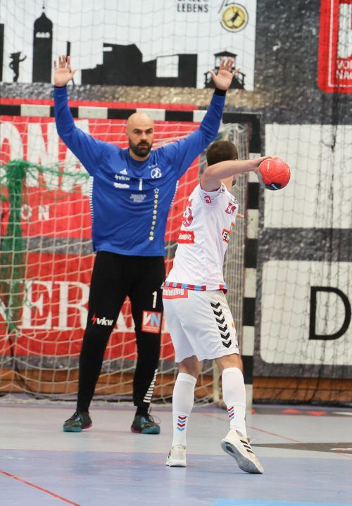 Goran Aleksic und der verletzte Marian Klopcic sind die einzigen Bregenz-Akteure, die bereits vor elf Jahren gegen Velenje dabei waren. GEPA